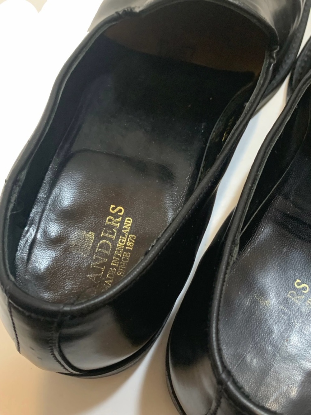 Sanders loafers Men's Black Leather Slip-On Shoes - Picture 3 of 9
